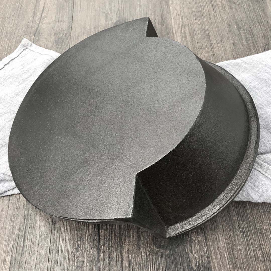 2 in 1 Cast Iron Ribbed Skillet and Steamboat
