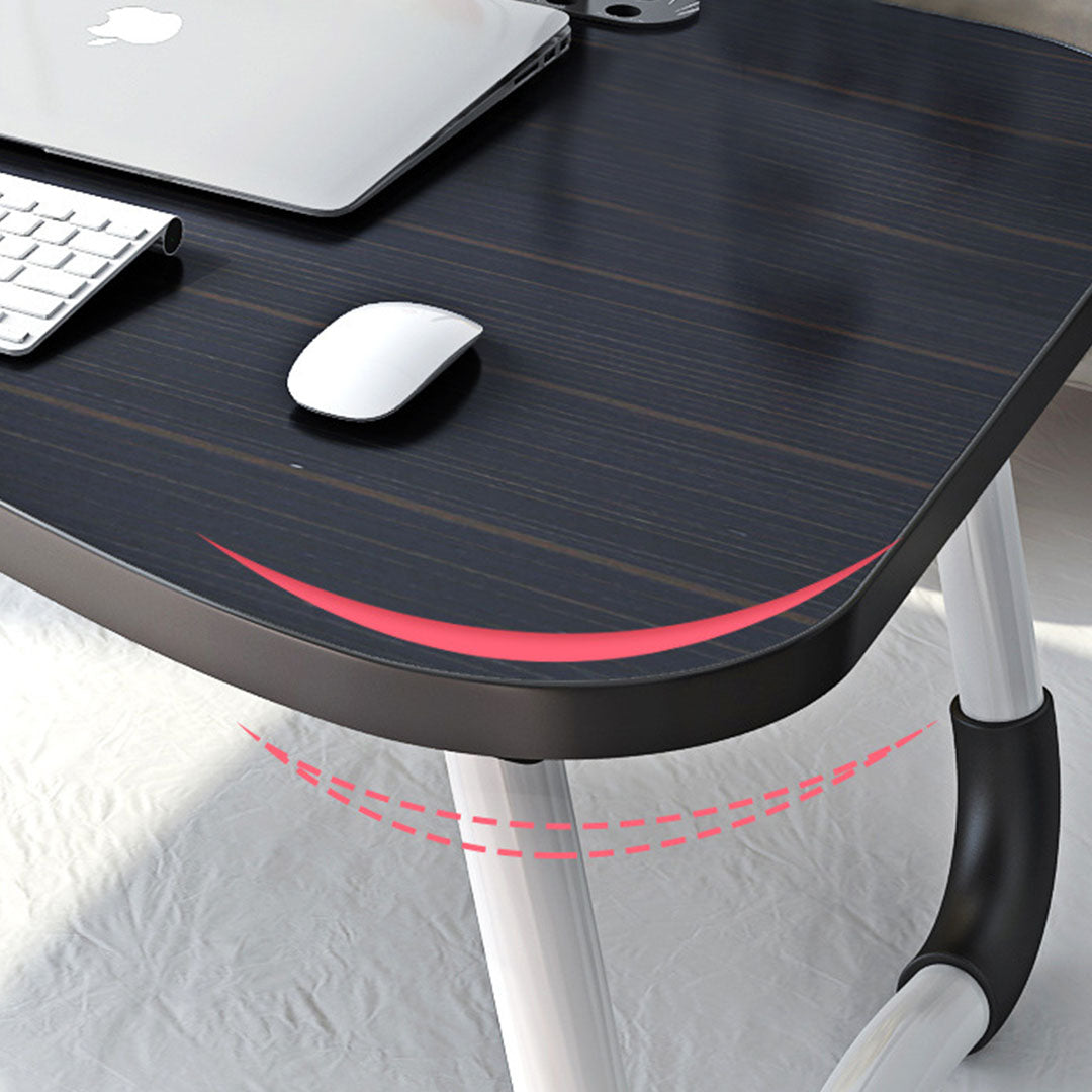 Black Foldable Study Bed Table Adjustable Portable Desk Stand With Notebook Holder