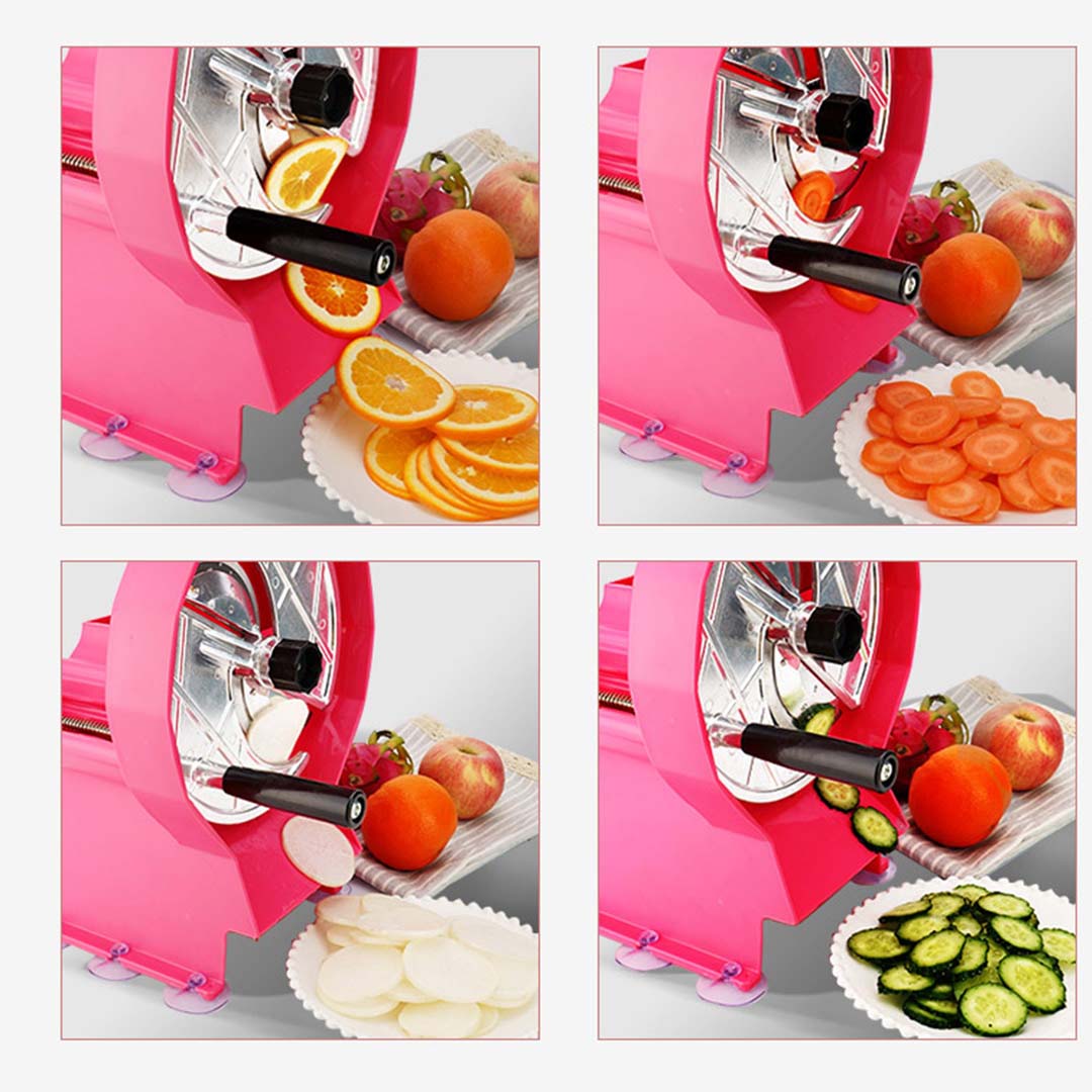 Commercial Manual Vegetable Fruit Slicer Pink