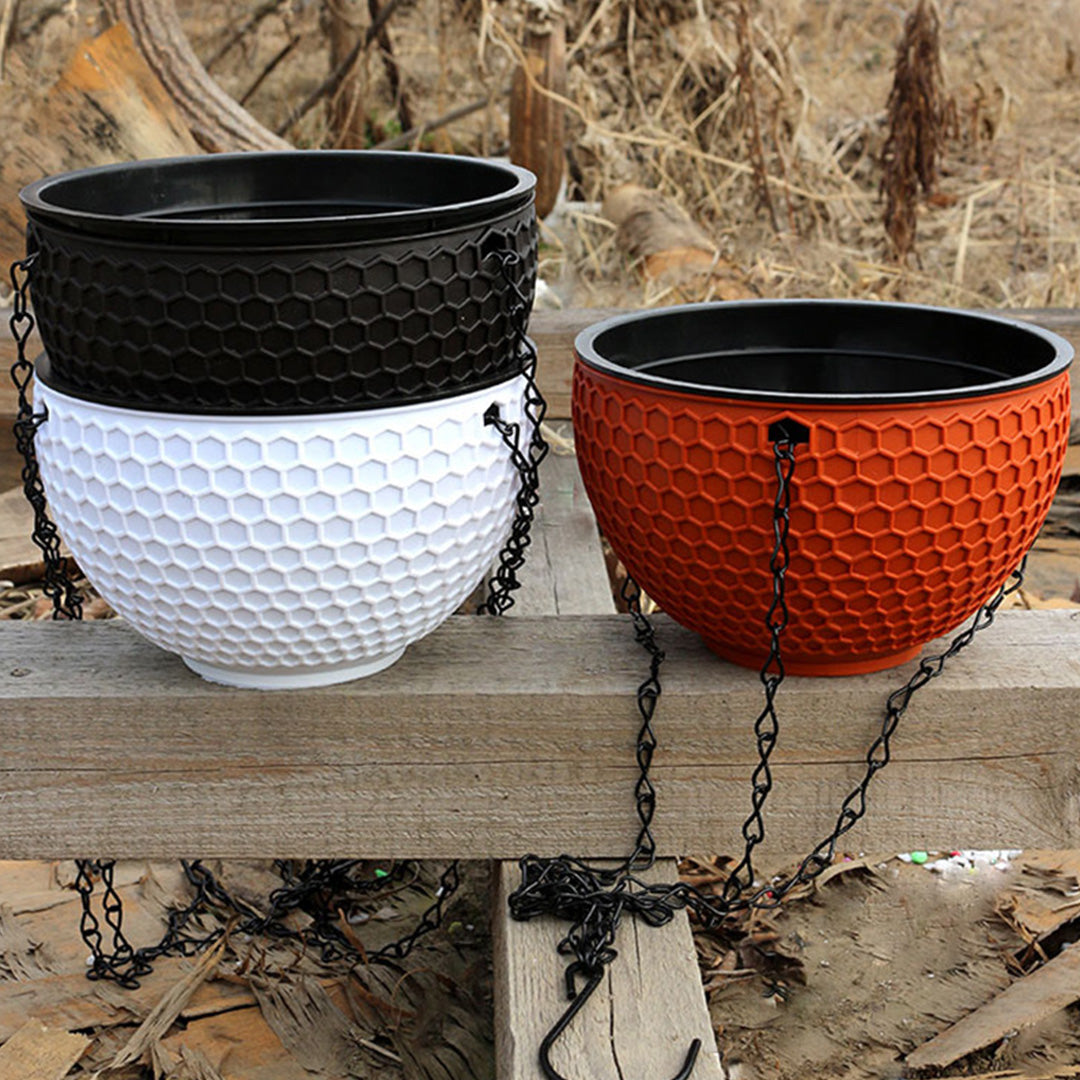 Red Medium Hanging Flower Pot