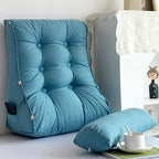 60cm Blue Wedge Lumbar Pillow