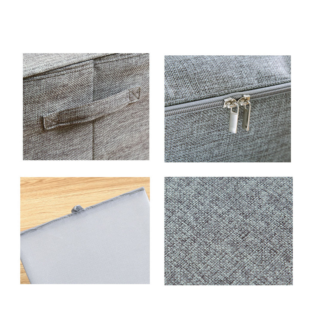 Grey Small Double Zipper Storage Box