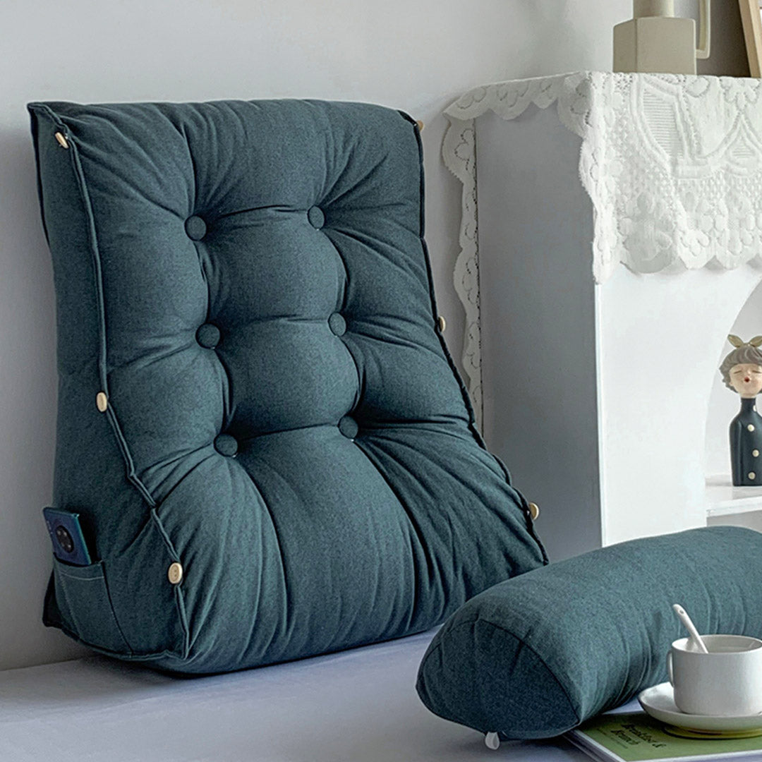60cm Grey Wedge Lumbar Pillow