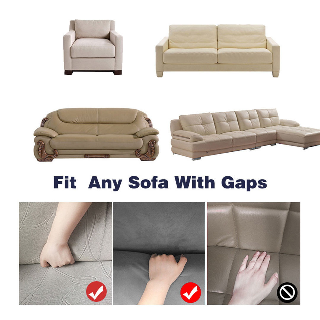 Blue Colored 3- Seater Sofa Cover with Ruffled Skirt