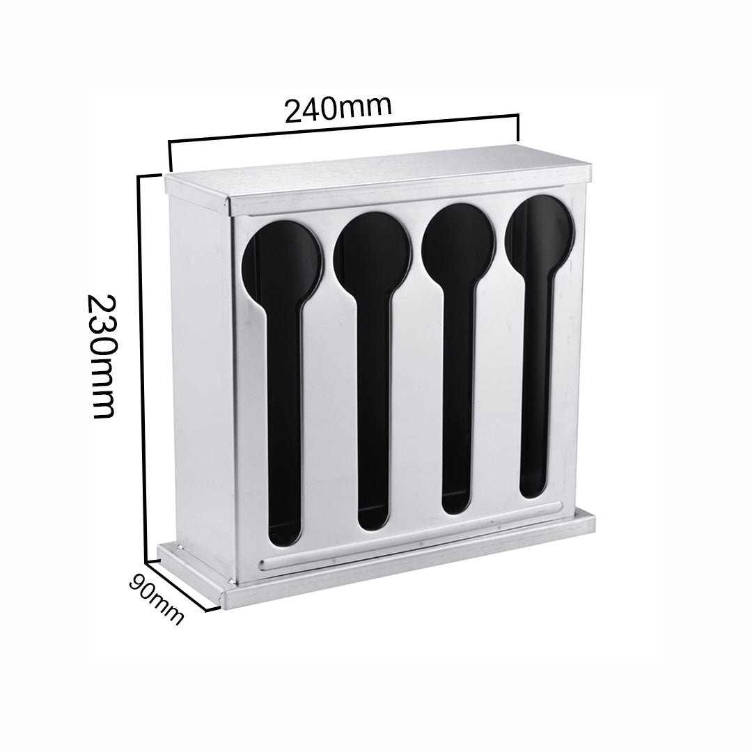 Stainless Steel Buffet Utensil Holder 4 Holes