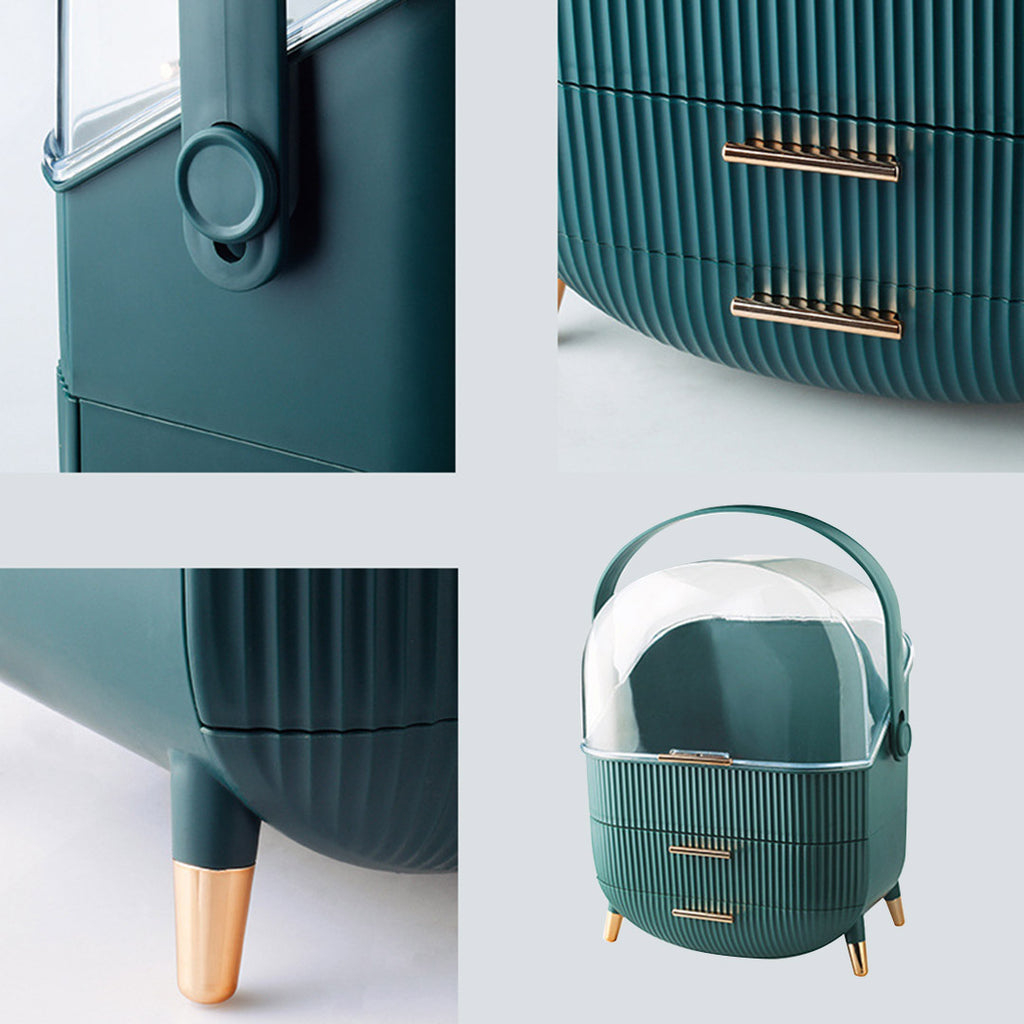 29cm Green Countertop Cosmetic Storage