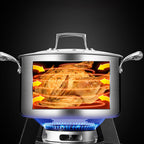 20cm Stainless Steel Soup Pot with Glass Lid