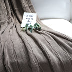 Coffee Textured Knitted Throw Blanket
