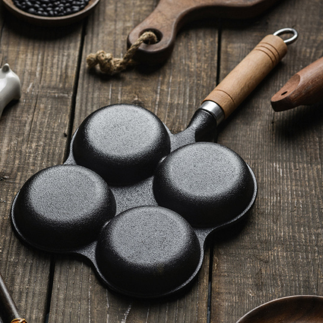 4 Mold Multi-Portion Cast Iron Fry Pan