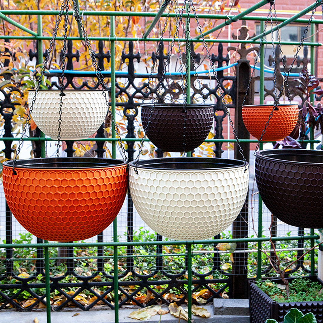 Red Medium Hanging Flower Pot