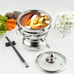 Stainless Steel Single Hot Pot with Glass Lid