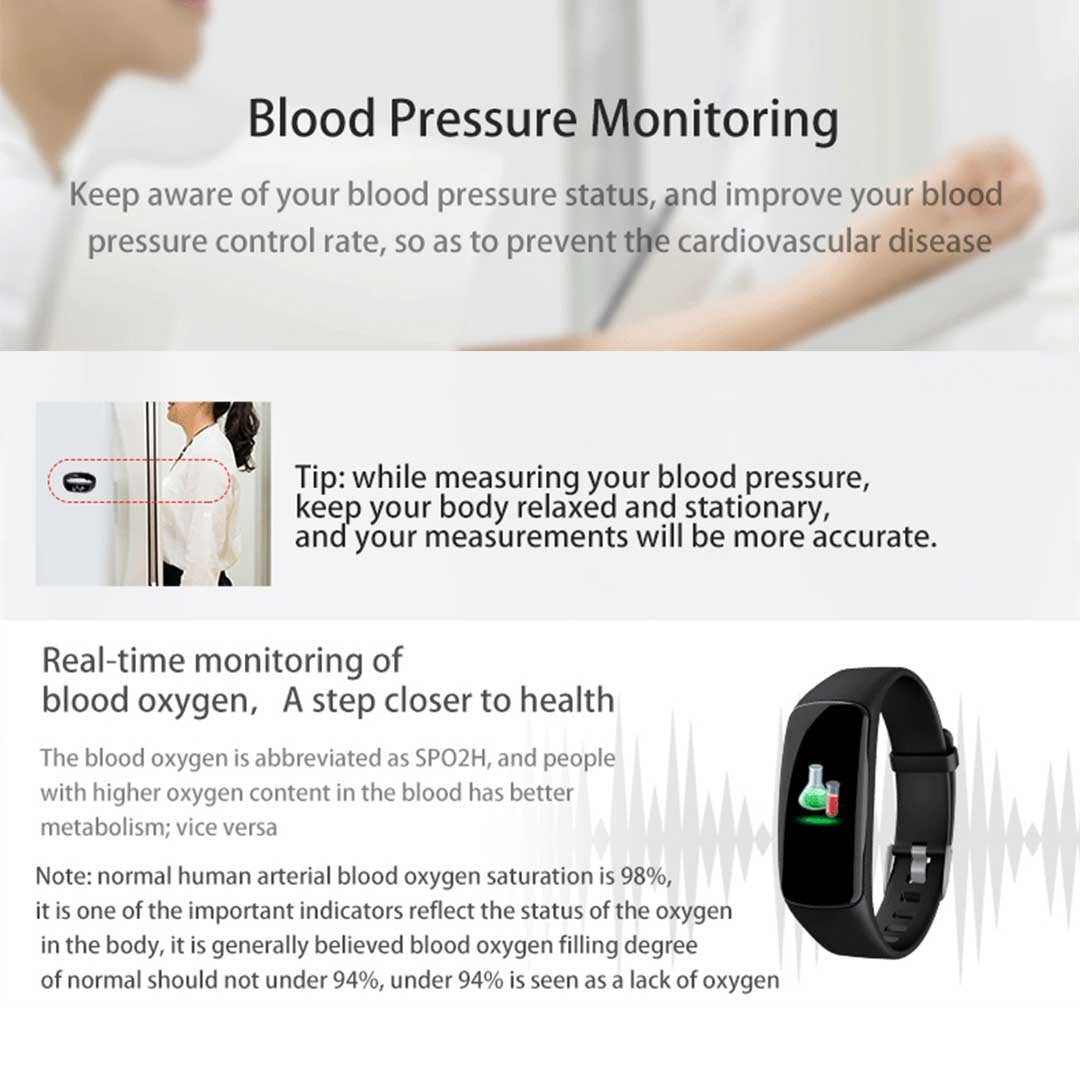 Smart Watch Fitness Tracker Black