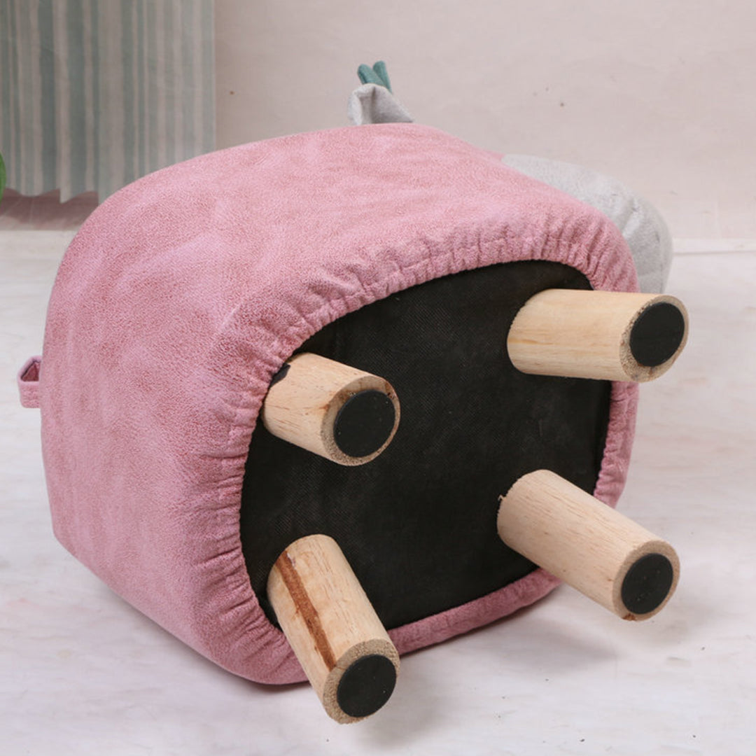 Grey Kids Ottoman Stool Deer Character Bench Seat