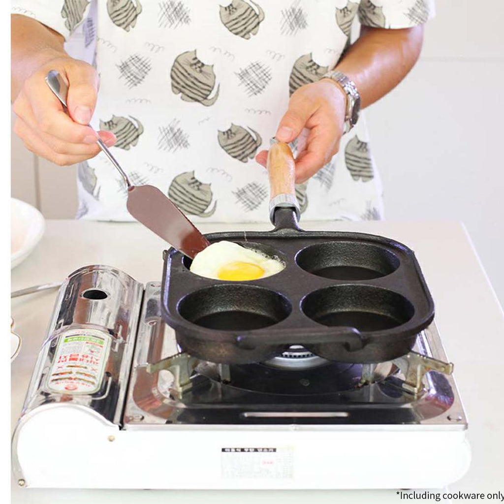 4 Mold Cast Iron Pancake Omelette Fry Pan
