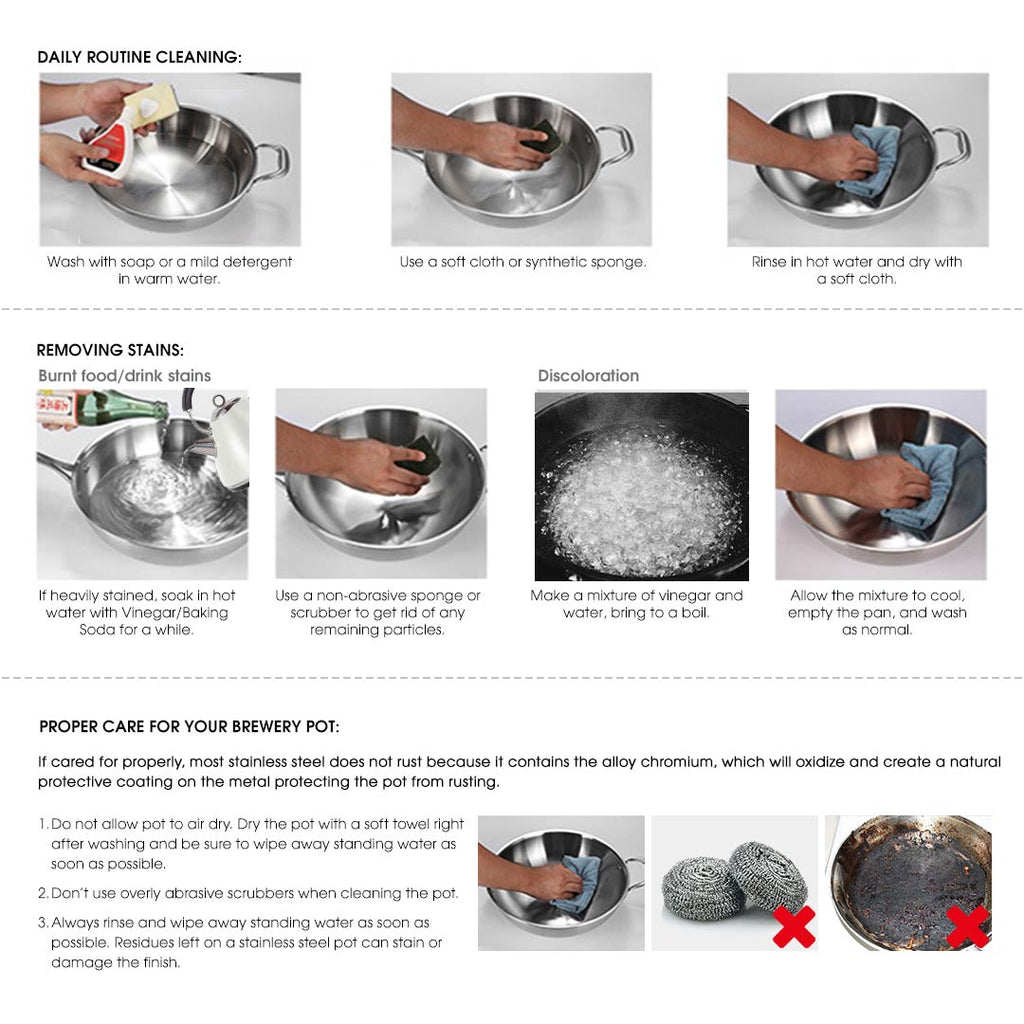 SOGA Stainless Steel 130L Brewery Pot No Lid 55*55cm