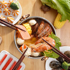 Stainless Steel Single Asian Hot Pot with Lid