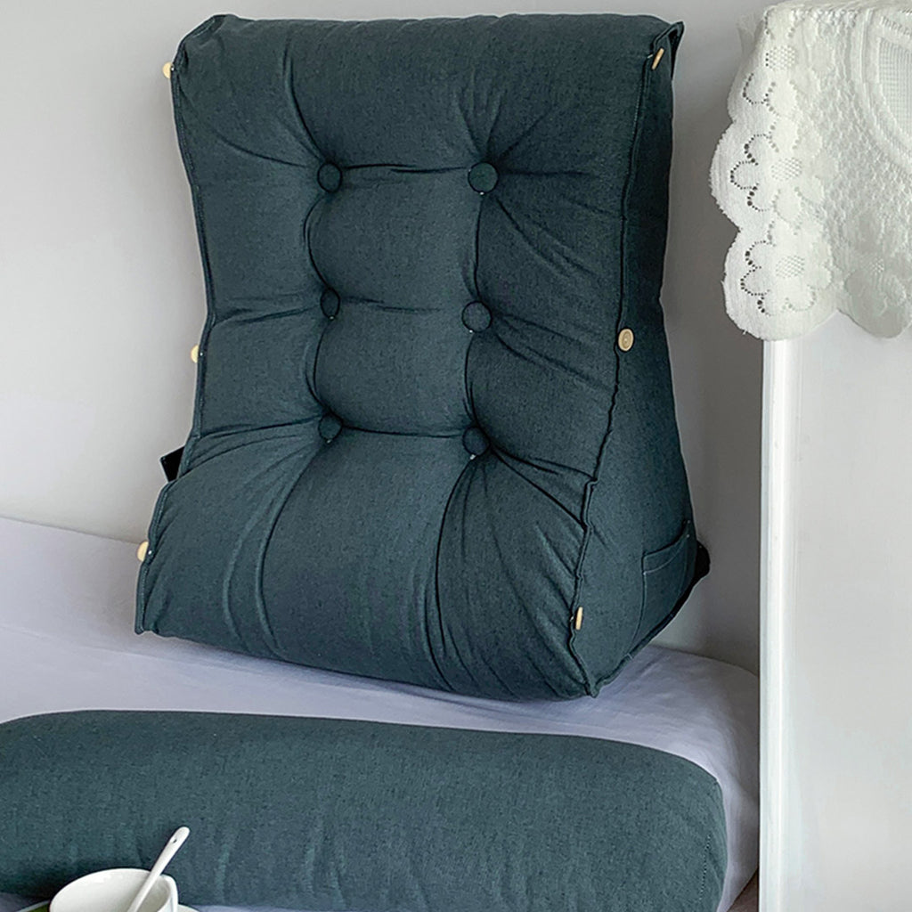 60cm Grey Wedge Lumbar Pillow