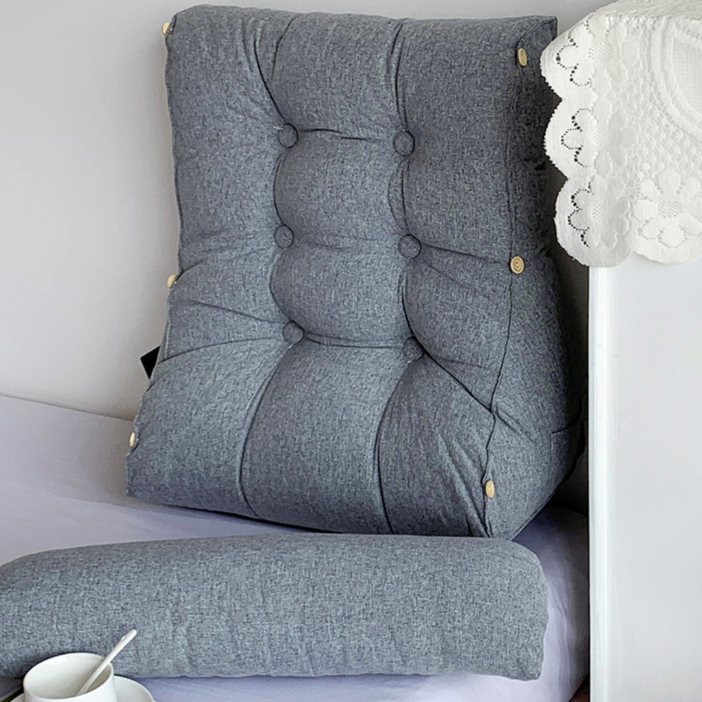 45cm Silver Wedge Lumbar Pillow