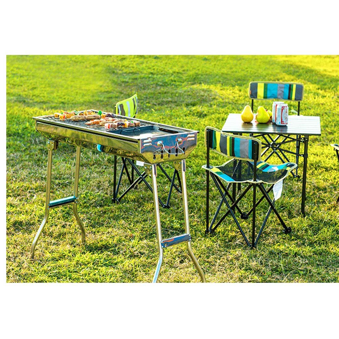 Stainless Steel Skewers BBQ Grill with Side Tray 6-8 Persons
