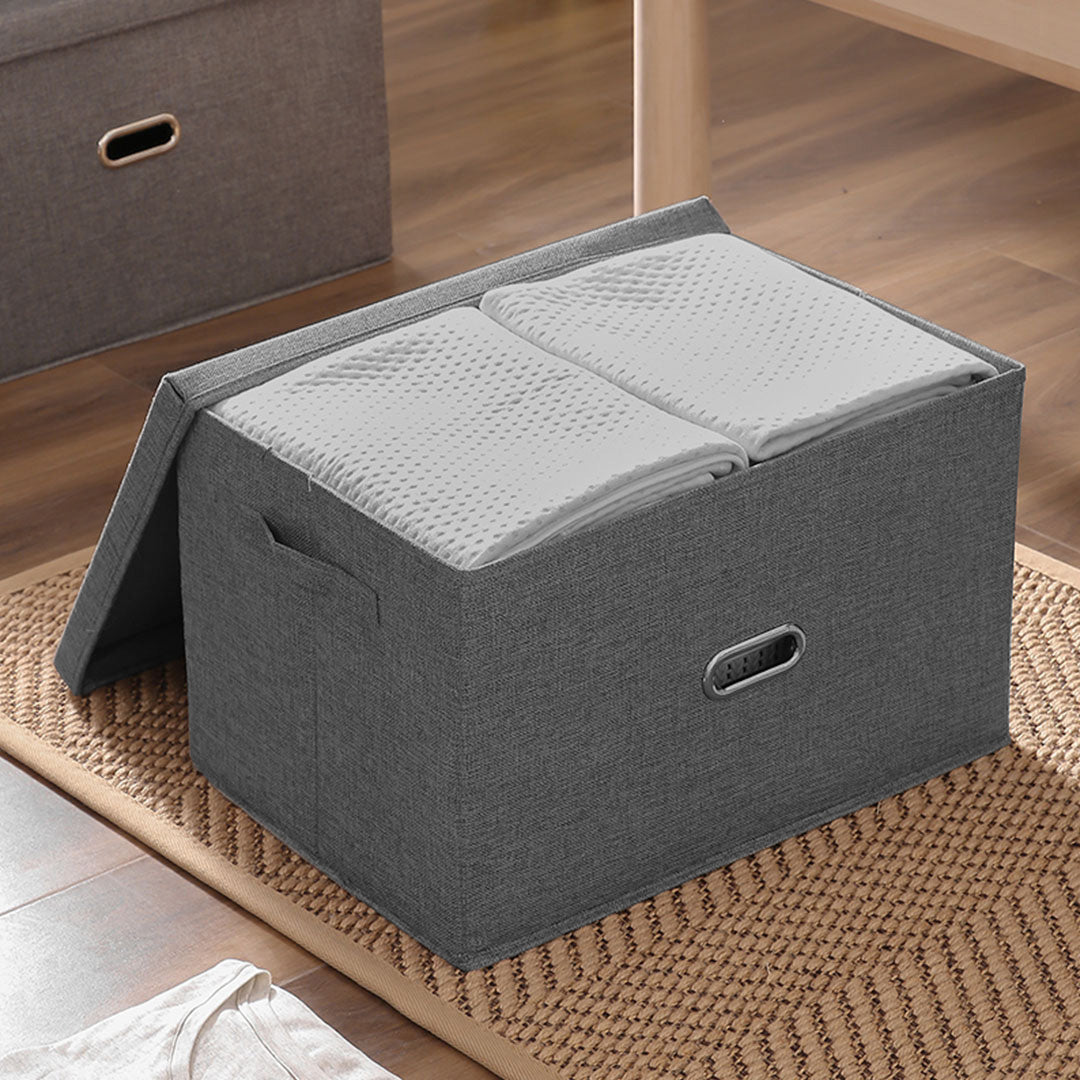 Grey Medium  Foldable Canvas Storage Box