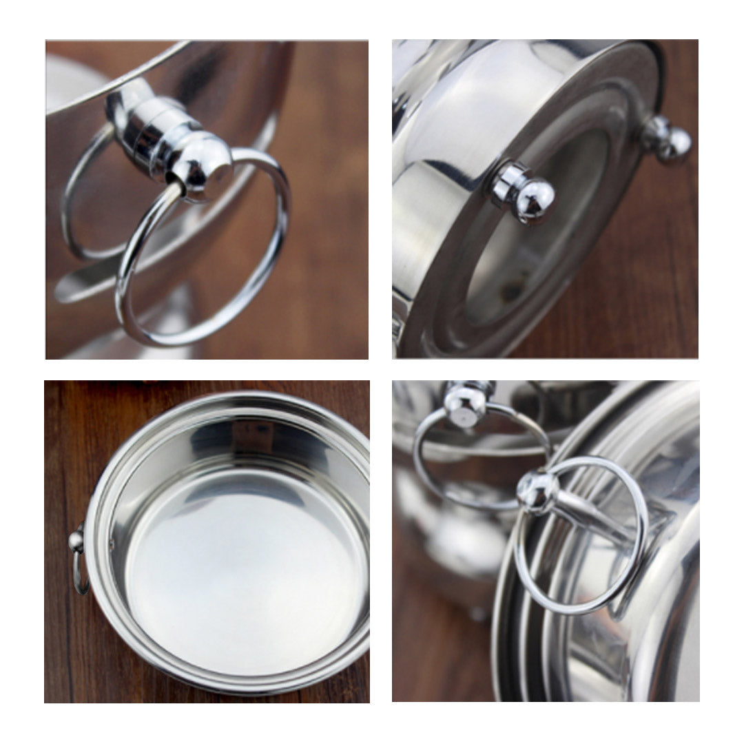 Stainless Steel Single Hot Pot with Glass Lid