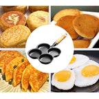 4 Mold Multi-Portion Cast Iron Fry Pan