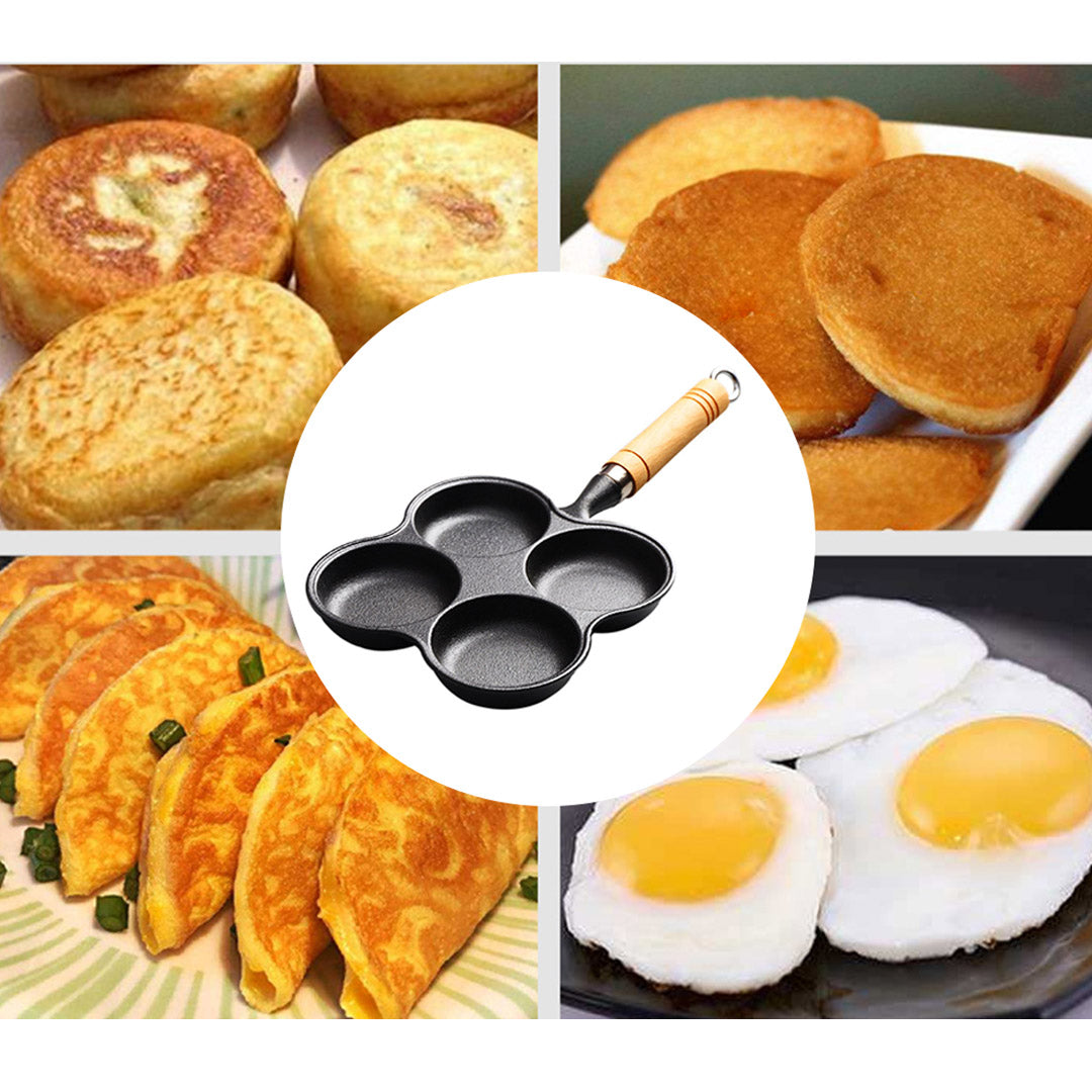 4 Mold Multi-Portion Cast Iron Fry Pan