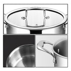 24cm Stainless Steel Soup Pot with Glass Lid