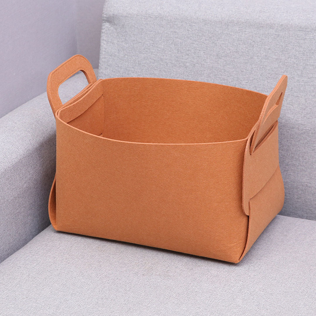 Large Coffee Felt Storage Box