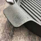 SOGA 25cm Round Ribbed Cast Iron with Handle