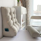 45cm White Wedge Lumbar Pillow