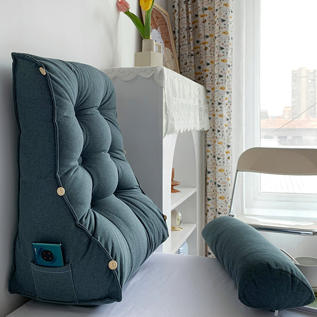 45cm Grey Wedge Lumbar Pillow