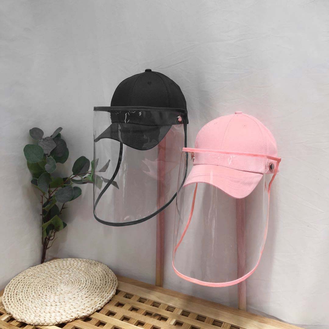 Outdoor Protective Hat Full Face HD Shield Cover Kids Pink