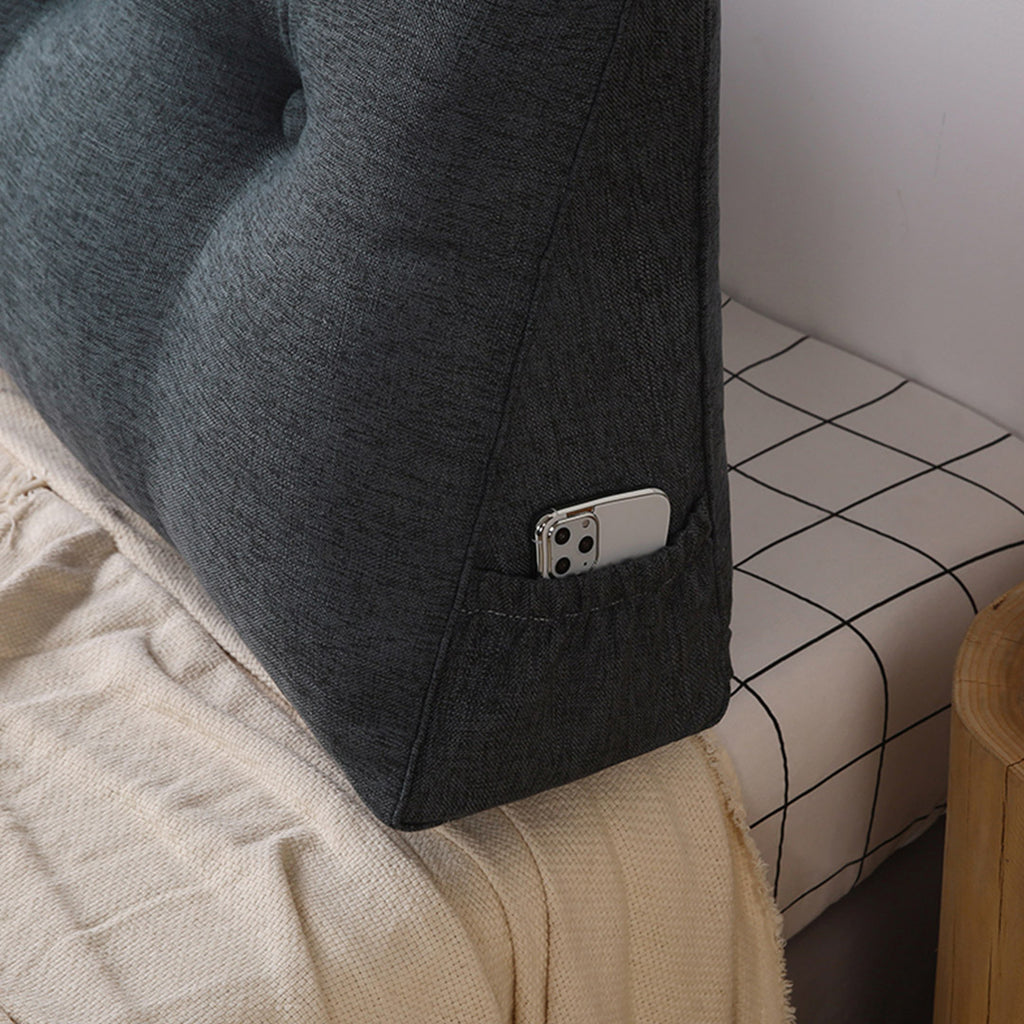 150cm Dark Grey Wedge Bed Cushion