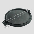 SOGA 43cm Round Ribbed Cast Iron Frying Pan with Handle