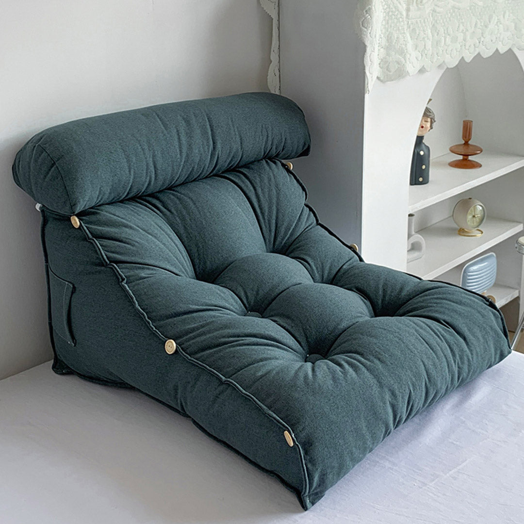 45cm Grey Wedge Lumbar Pillow