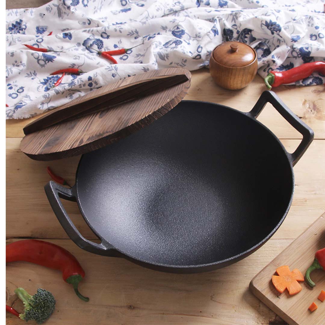 36CM Commercial Cast Iron Wok