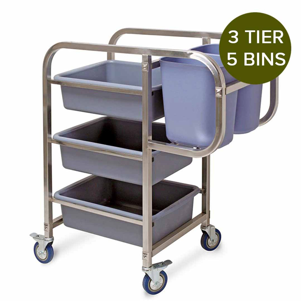 82x43x92cm Square 3 Tier Food Trolley Food Waste