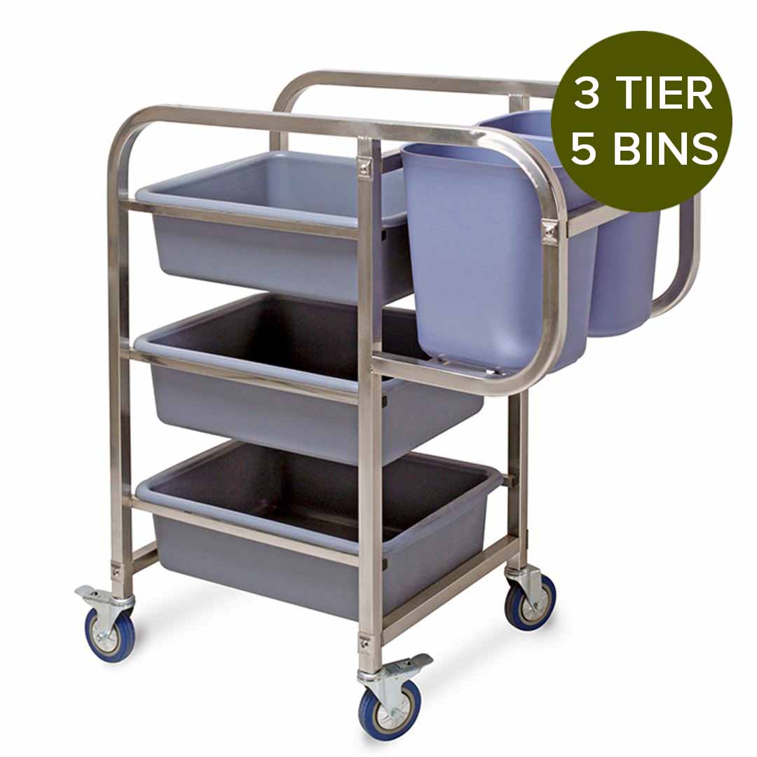82x43x92cm Square 3 Tier Food Trolley Food Waste