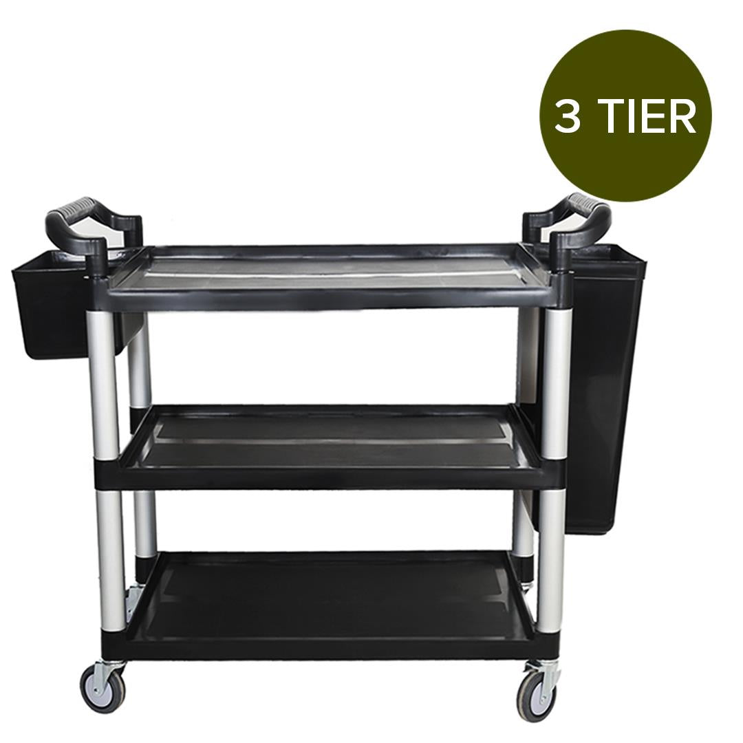 3 Tier Utility Cart w/ Two Bins Large