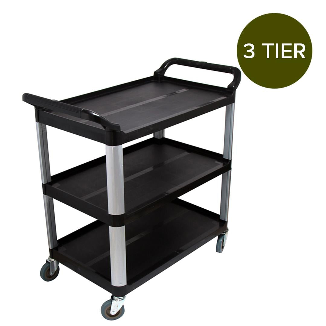 3 Tier Utility Cart Black Large