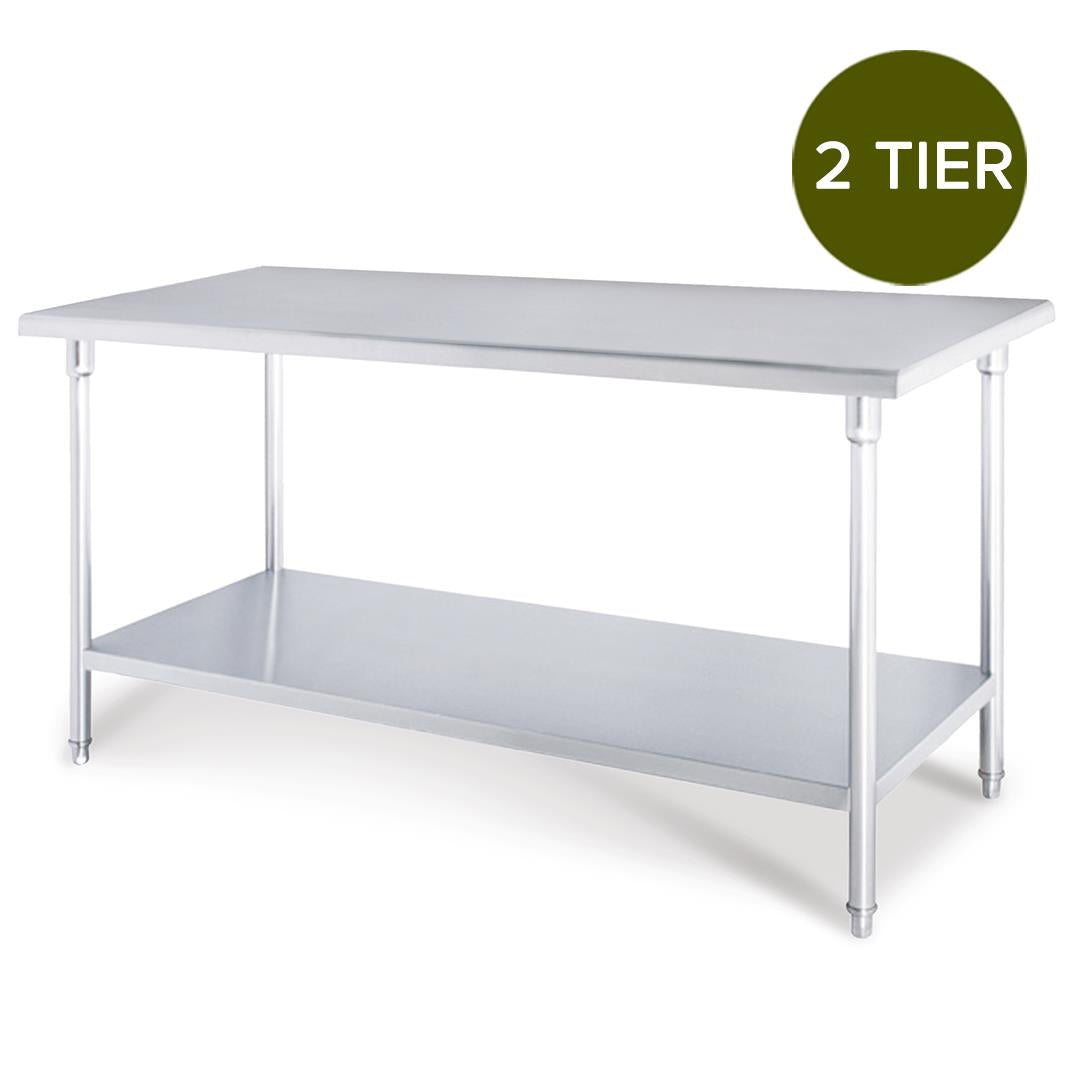 2-Tier Commercial Catering Stainless Steel Work Bench 80*70*85cm