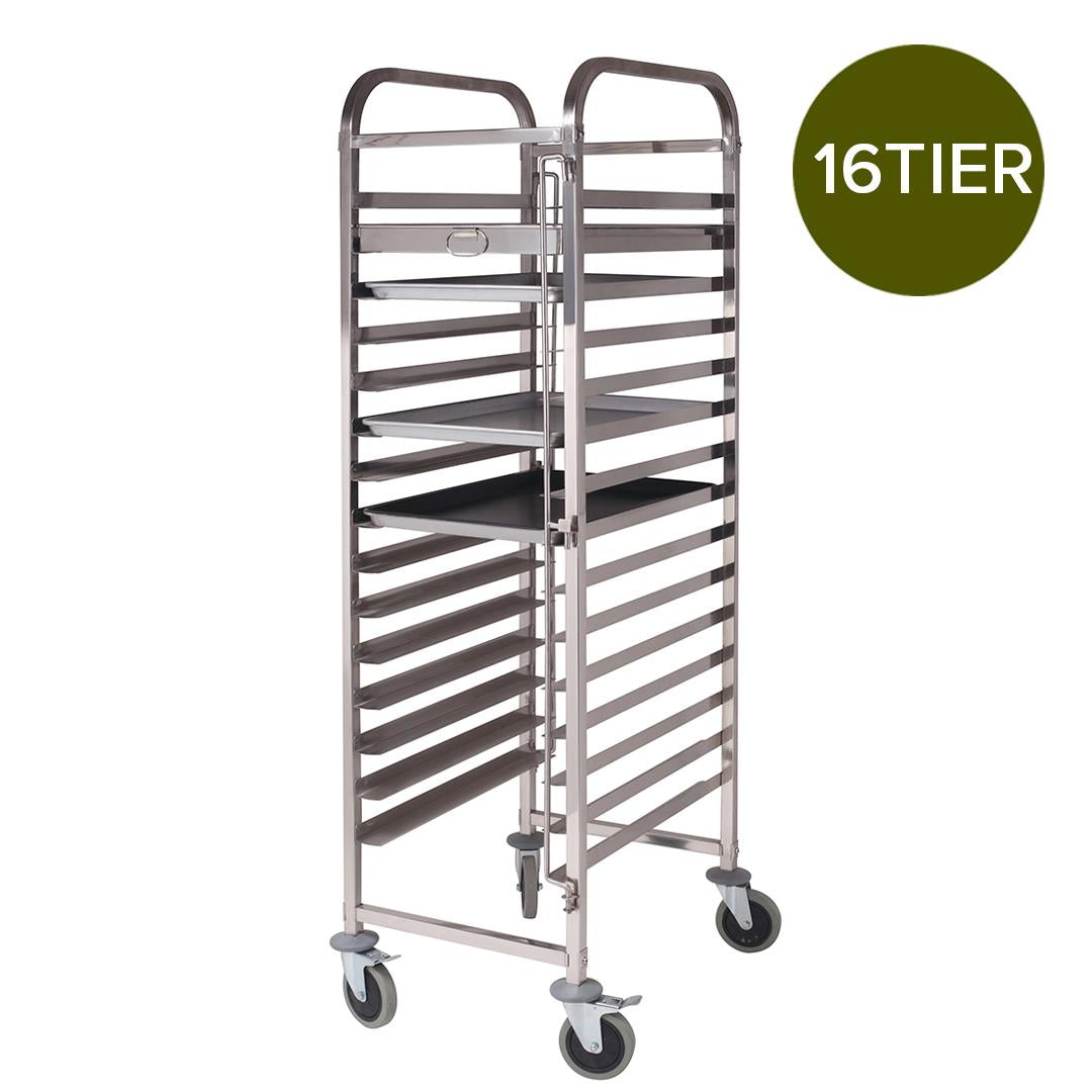 Gastronorm Trolley 16 Tier Stainless Steel Suits 60*40cm Tray